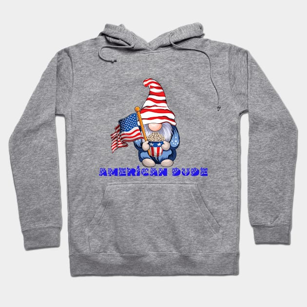 4th Of July Patriotic Gnomes Funny American Flag USA Hoodie by albaley